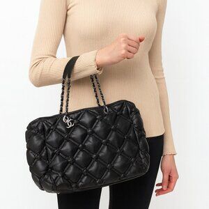 Chanel Chesterfield Shopping Tote Quilted Leather Large
